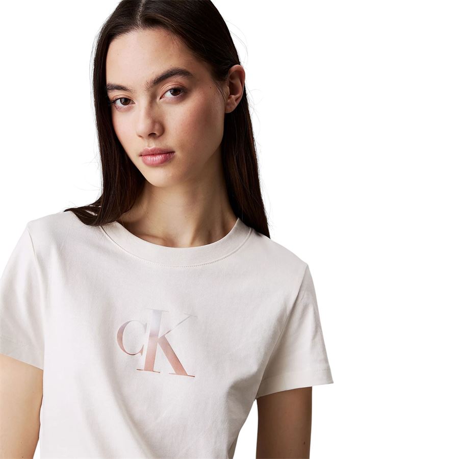 T-shirt da donna con monogramma slim Calvin Klein | J20J224982YBI
